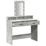 vidaXL Toaletný stolík s LED svetlami Betonová šedá 100x41x140 cm – Obrázok 4
