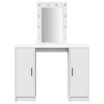 vidaXL Toaletný stolík s LED svetlami Biele 102x33x135 cm – Obrázok 5