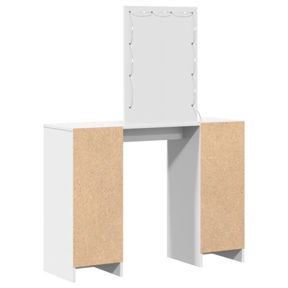 vidaXL Toaletný stolík s LED svetlami Biele 102x33x135 cm – Obrázok 7