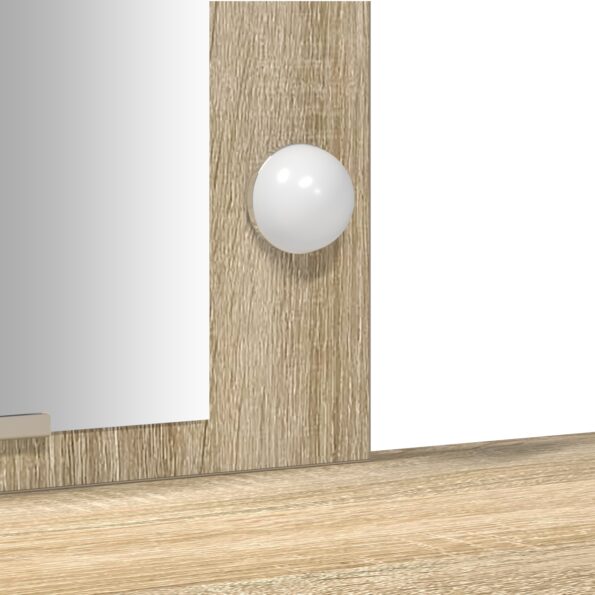 vidaXL toaletný stolík s LED svetlami v Sonoma dube, 102x33x135 cm – Obrázok 8