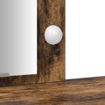 vidaXL Toaletný stolík so svetlami LED Dymený dub 102x33x135 cm – Obrázok 8