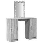 vidaXL Toaletný stolík Sivá 102 x 33 x 135 cm Kompozitné drevo – Obrázok 2