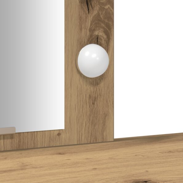 vidaXL Toaletný stolík s LED svetlami umelecký dub 102x33x135 cm – Obrázok 8