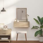 vidaXL Toaletný stolík Hnedá 60 x 40 x 70 cm Kompozitné drevo – Obrázok 4