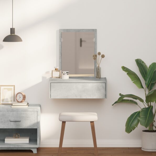 vidaXL Nástenný toaletný stolík Betónová šedá 60x40x70 cm – Obrázok 4