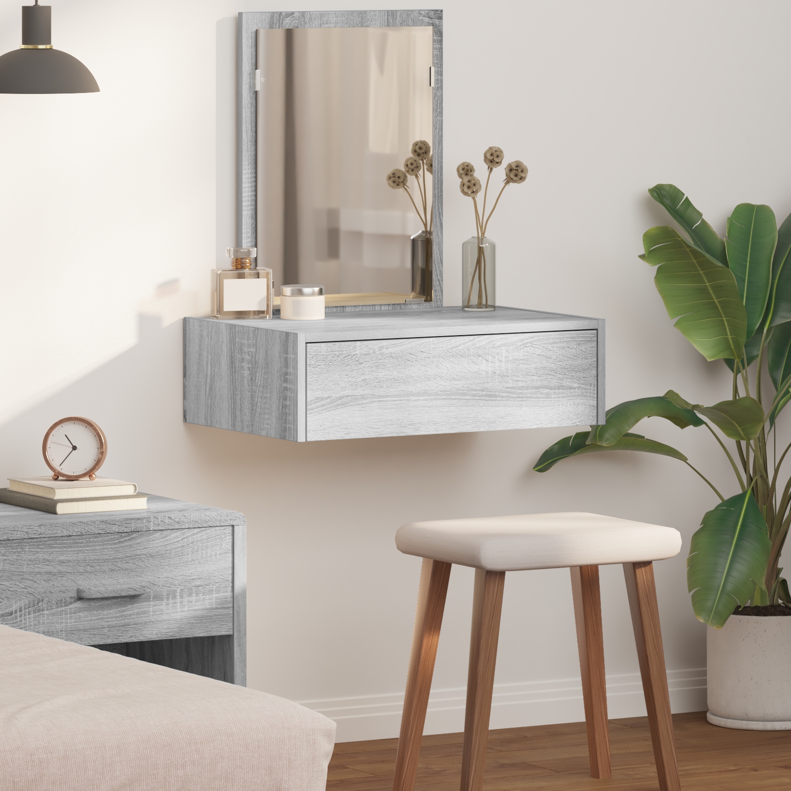 865195_1.jpg vidaXL Toaletný stolík Sivá 60 x 40 x 70 cm Kompozitné drevo – Obrázok 1