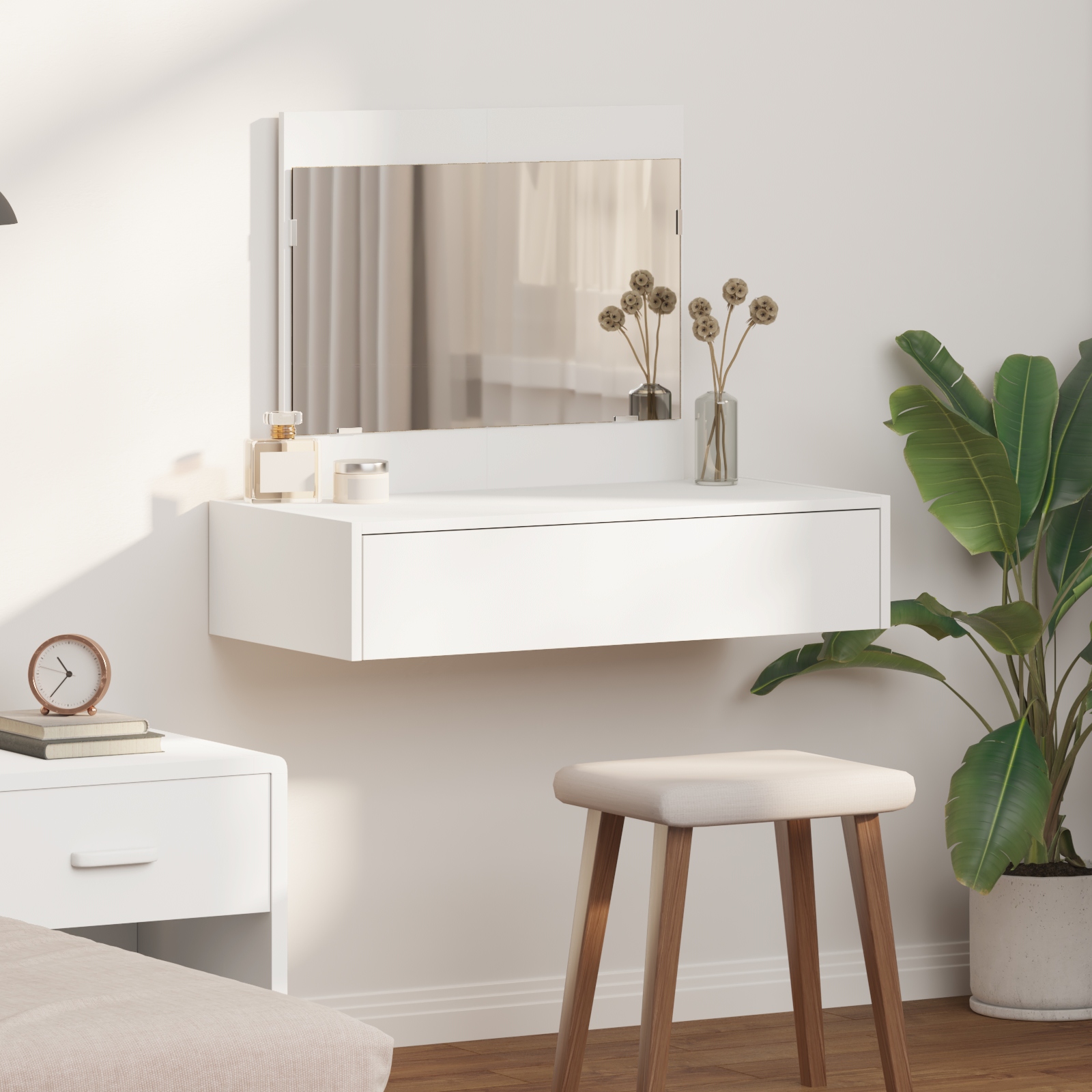 865199_1.jpg vidaXL Toaletný stolík Biela 83 x 40 x 70 cm Kompozitné drevo – Obrázok 1