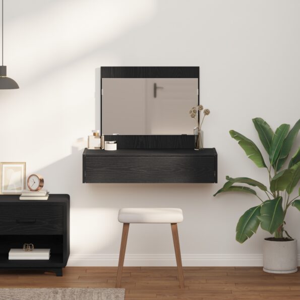 vidaXL Závesný toaletný stôl Čierny dub 83x40x70 cm – Obrázok 4
