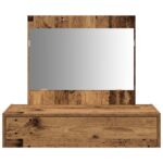 vidaXL Nástenný toaletný stolík Staré drevo 83x40x70 cm – Obrázok 6