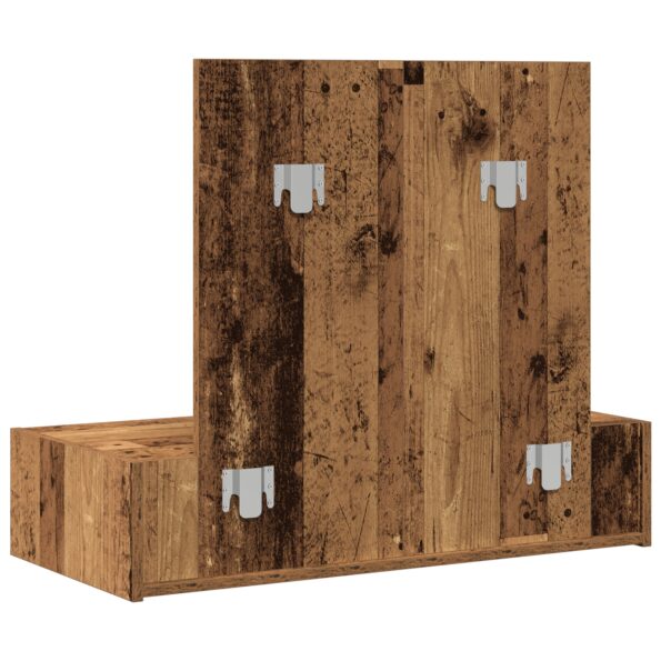 vidaXL Nástenný toaletný stolík Staré drevo 83x40x70 cm – Obrázok 8