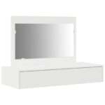 vidaXL Nástenný zrkadlový toaletný stolík Biela 100x40x70 cm – Obrázok 2
