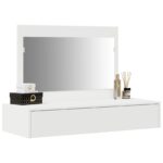 vidaXL Nástenný zrkadlový toaletný stolík Biela 100x40x70 cm – Obrázok 3