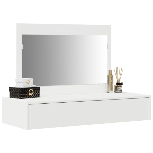 865208_3.jpg vidaXL Nástenný zrkadlový toaletný stolík Biela 100x40x70 cm – Obrázok 3