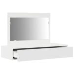 vidaXL Nástenný zrkadlový toaletný stolík Biela 100x40x70 cm – Obrázok 5