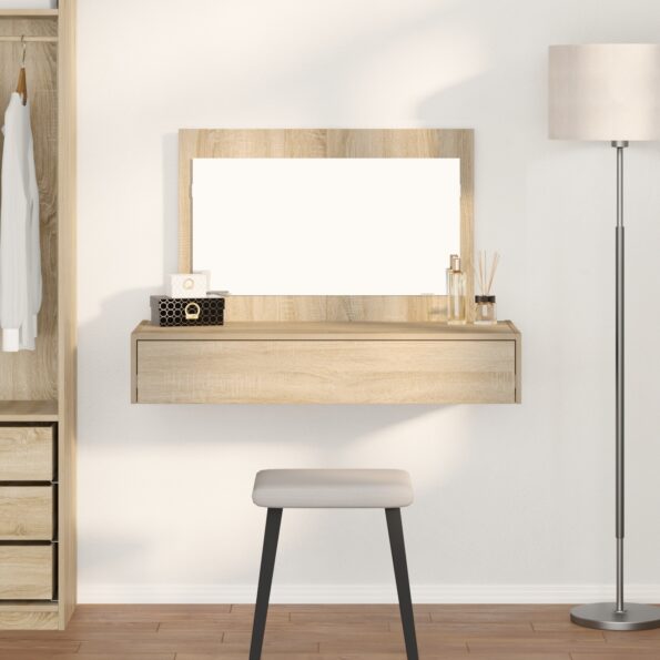 865210_1.jpg vidaXL Závesný toaletný stôl Sonoma Dub 100x40x70 cm – Obrázok 1