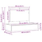 vidaXL Závesný toaletný stôl Sonoma Dub 100x40x70 cm – Obrázok 12