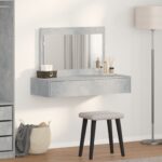 vidaXL Nástenný toaletný stolík Betónová sivá 100x40x70 cm – Obrázok 4