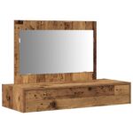 vidaXL Nástenný toaletný stolík Staré drevo 100x40x70 cm – Obrázok 2