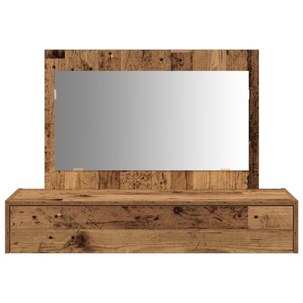 vidaXL Nástenný toaletný stolík Staré drevo 100x40x70 cm – Obrázok 6