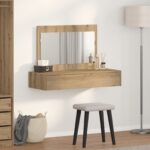 vidaXL Toaletný stolík Hnedá 100 x 40 x 70 cm Kompozitné drevo – Obrázok 4