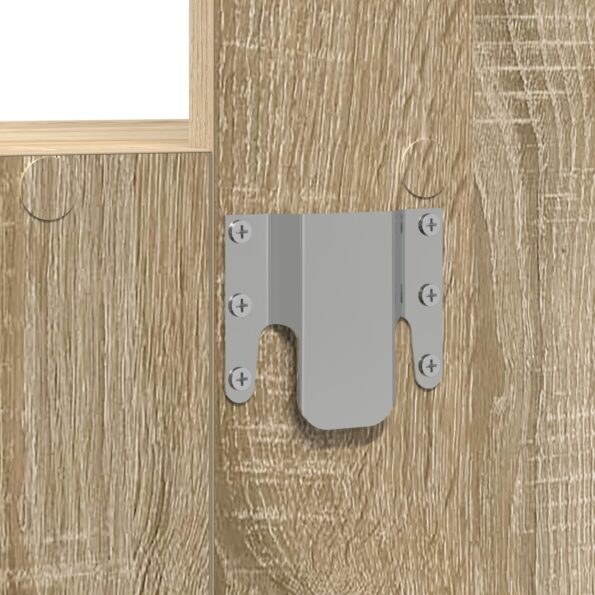 vidaXL Nástenný toaletný stôl s LED svetlami Sonoma dub – Obrázok 9