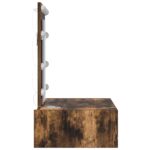 vidaXL Nástenný toaletný stolík so svetlami v dymenom dube – Obrázok 6