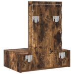 vidaXL Nástenný toaletný stolík so svetlami v dymenom dube – Obrázok 7