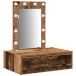 vidaXL Toaletný stolík Hnedá 60 x 40 x 70 cm Kompozitné drevo – Obrázok 2
