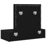 vidaXL Závesný toaletný stolík s LED svetlami Čierny dub – Obrázok 7