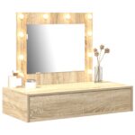 vidaXL Toaletný stolík Hnedá 83 x 40 x 70 cm Kompozitné drevo – Obrázok 3