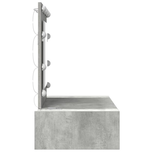 vidaXL Nástenný toaletný stolík s LED svetlami Betónovo šedý – Obrázok 6