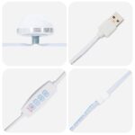 vidaXL Nástenný toaletný stolík so LED svetlami z dymového dubu – Obrázok 9