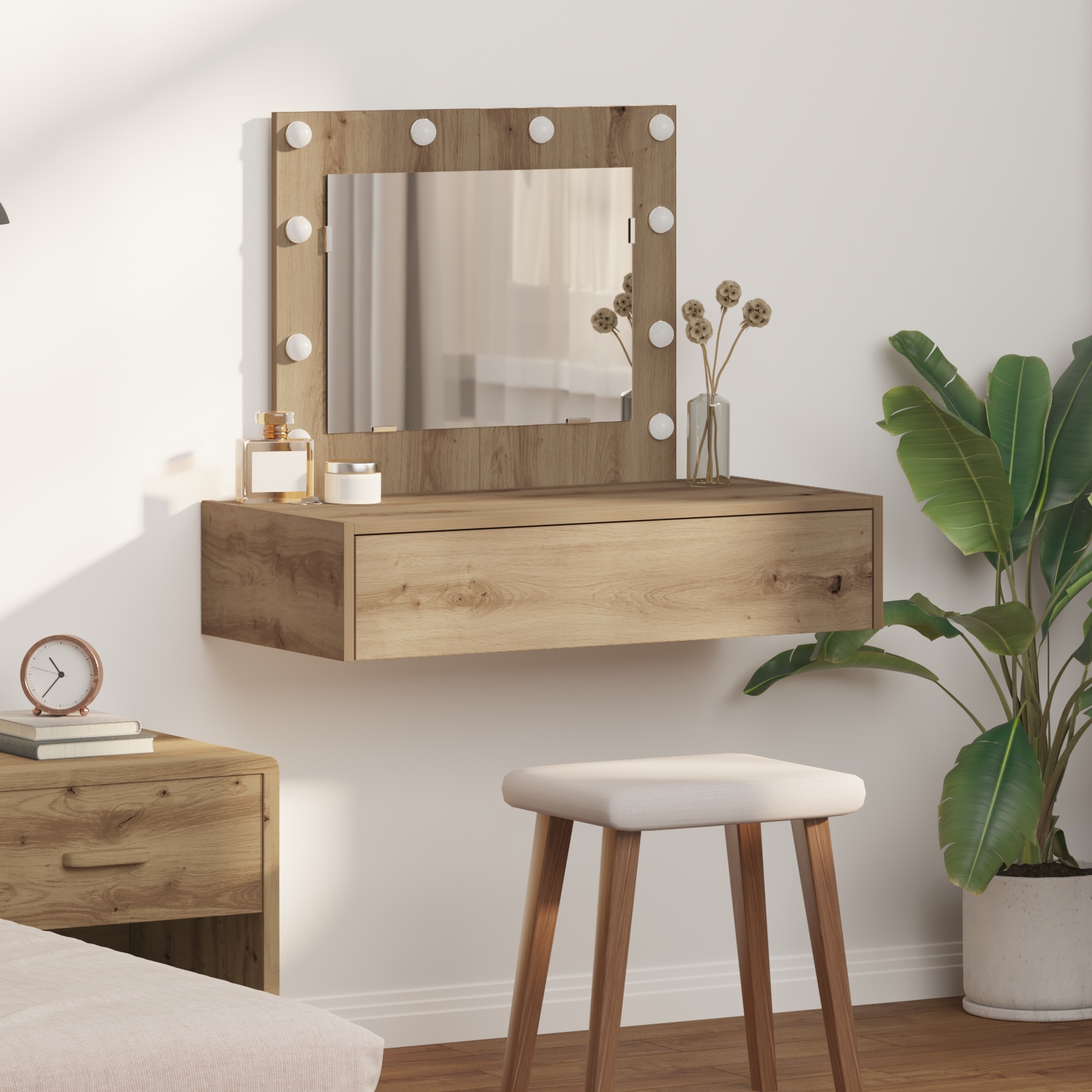 865234_1.jpg vidaXL Toaletný stolík Hnedá 83 x 40 x 70 cm Kompozitné drevo – Obrázok 1