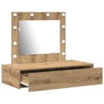 vidaXL Toaletný stolík Hnedá 83 x 40 x 70 cm Kompozitné drevo – Obrázok 4