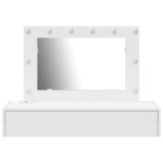 Nástenný toaletný stolík vidaXL s LED svetlami - biely – Obrázok 5