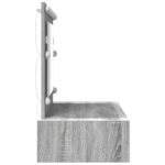 vidaXL Nástenný toaletný stôl s LED osvetlením Sivá Sonoma – Obrázok 6