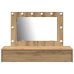 vidaXL Vešiakový toaletný stolík s LED svetlami Artisan Oak – Obrázok 5