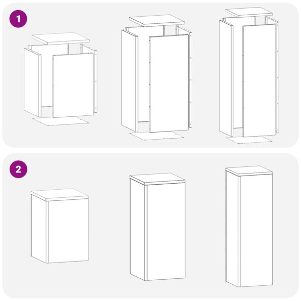 vidaXL Stojany na rastliny vonku 3 ks z poveternostnej ocele – Obrázok 12