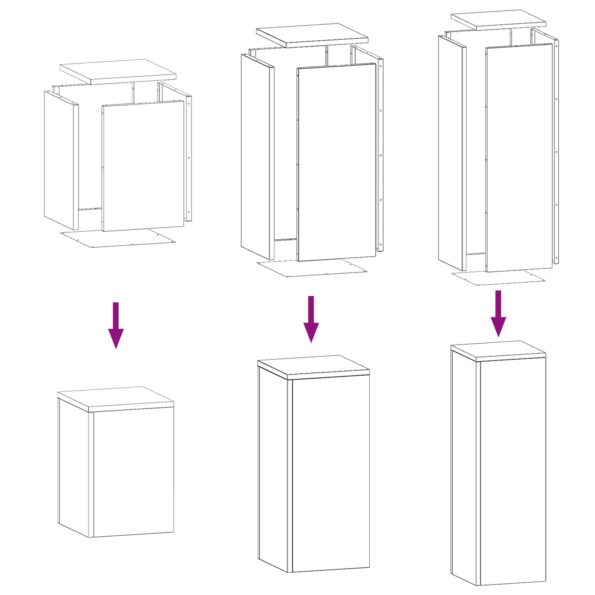 vidaXL Stojany na rastliny vonku 3 ks z poveternostnej ocele – Obrázok 13