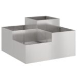 vidaXL Záhradný kvetináč Strieborná 80 x 80 x 48 cm Nehrdzavejúca oceľ – Obrázok 2