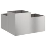 vidaXL Záhradný kvetináč Strieborná 80 x 80 x 48 cm Nehrdzavejúca oceľ – Obrázok 5