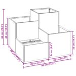 vidaXL Záhradný kvetináč Strieborná 80 x 80 x 60 cm Nehrdzavejúca oceľ – Obrázok 11