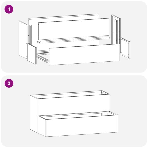 vidaXL Záhradný kvetináč na 2 podlažia 100x60x45 cm Čierna Oceľ – Obrázok 10