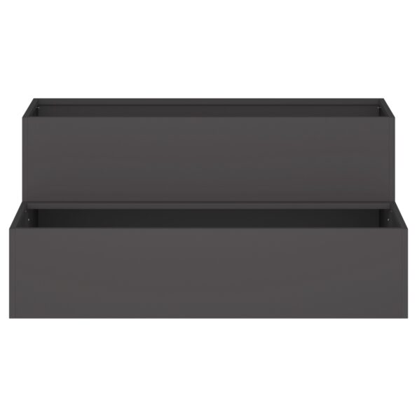 vidaXL Záhradný kvetináč na 2 podlažia 100x60x45 cm Čierna Oceľ – Obrázok 6