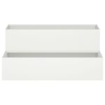 vidaXL Záhradný kvetináč 2-podlažný 100x60x45 cm Biela Oceľ – Obrázok 6