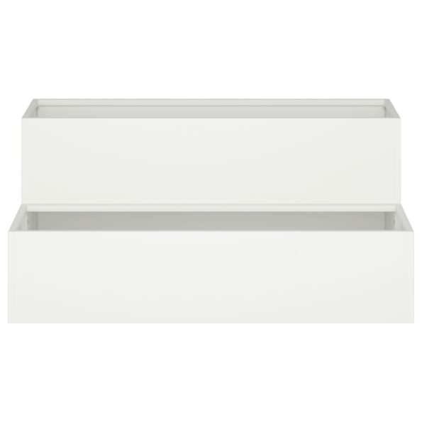 vidaXL Záhradný kvetináč 2-podlažný 100x60x45 cm Biela Oceľ – Obrázok 6