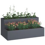 vidaXL Záhradný kvetináč Antracit 100 x 60 x 45 cm – Obrázok 3