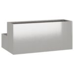 vidaXL Záhradný kvetináč Strieborná 100 x 60 x 45 cm Nerezová oceľ – Obrázok 5