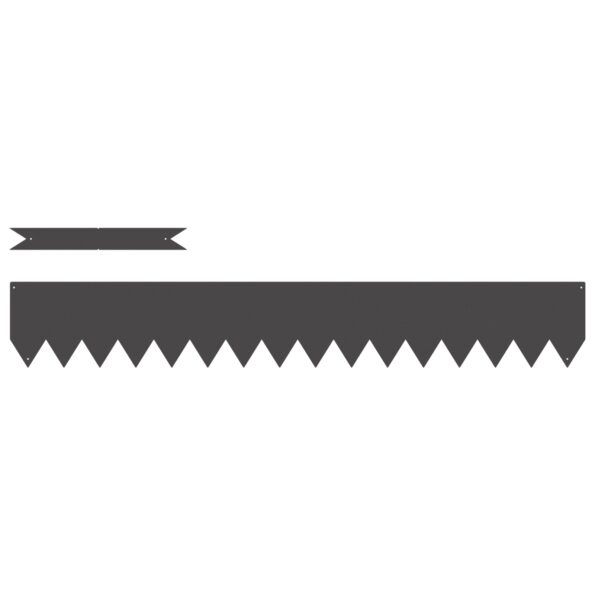 vidaXL Okrajové obruby 20 ks Čierna 100x0,5x15 cm Oceľ – Obrázok 2