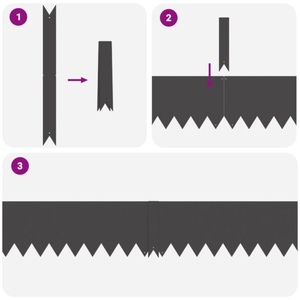 vidaXL Okraje trávnika 30 ks Čierna 100x0,5x20 cm Oceľ – Obrázok 4